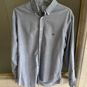 Brooks Brothers men’s  blue large oxford dress shirt. Non-iron, supima cotton